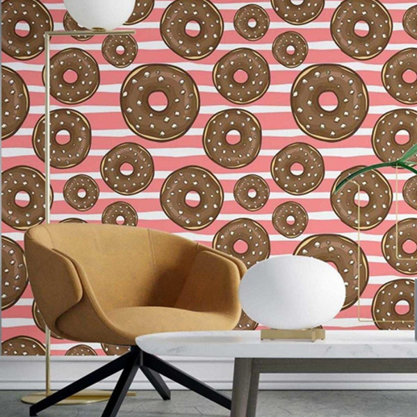 Papel De Parede Adesivo Donuts Chocolate N03050 0,48x2,5m