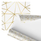 Papel De Parede Adesivo Dourado Minimalista Geométrico 2,80m
