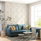 Papel De Parede Adesivo Dourado Minimalista Geométrico 2,80m