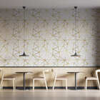 Papel De Parede Adesivo Dourado Minimalista Geométrico 2,80m