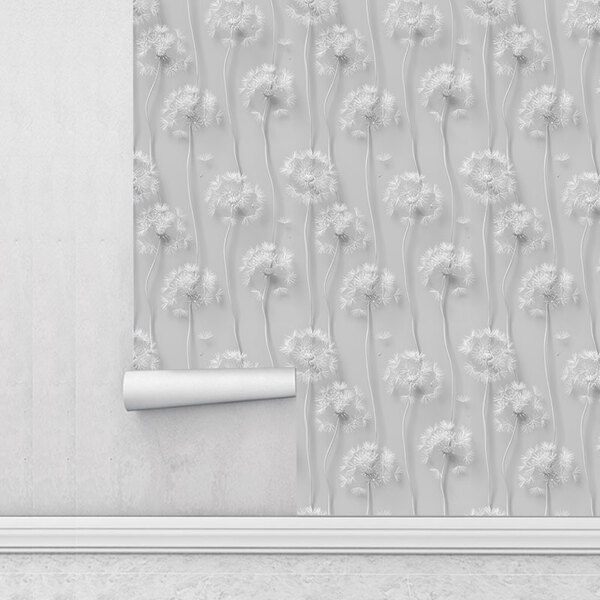 Papel De Parede Adesivo Efeito 3d Flor Dente De Leão Para Qua