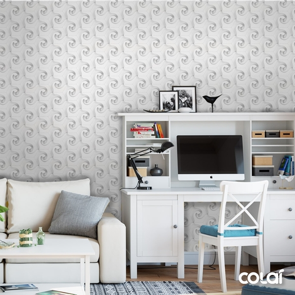 Papel De Parede Adesivo Efeito Gesso 3d Geométrico 13 18m