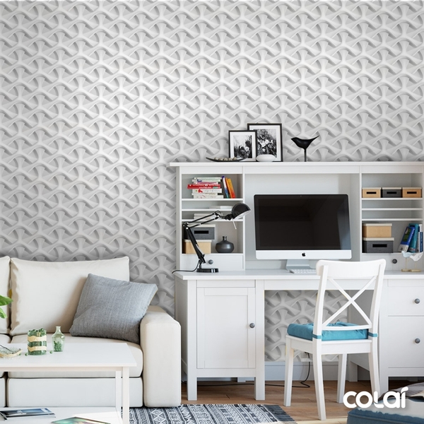 Papel De Parede Adesivo Efeito Gesso 3d Geométrico 25 9m