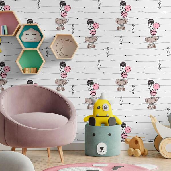 Papel De Parede Adesivo Elefante N09067 Rolo 0,58x3m