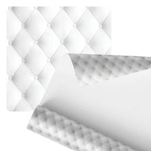 Papel De Parede Adesivo Estofado Branco Botão Sofá 2,80m