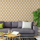 Papel De Parede Adesivo Estofado Dourado Sofá Botão 2,80m