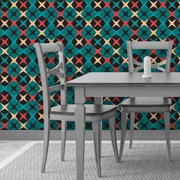 Papel De Parede Adesivo Estrela Verde 162416