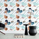 Papel De Parede Adesivo Estrelas Mar Conchas N015114 0,58x3m