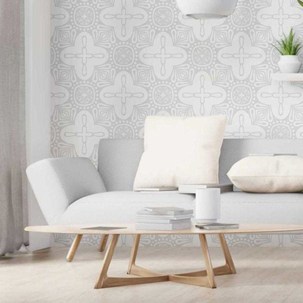 Papel De Parede Adesivo Étnico Cinza N06092