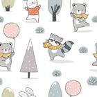 Papel De Parede Adesivo Festa Animais N09090