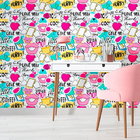 Papel De Parede Adesivo Figurinhas N010039