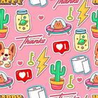 Papel De Parede Adesivo Figurinhas N010187