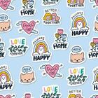 Papel De Parede Adesivo Figurinhas N010189