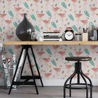 Papel De Parede Adesivo Flamingo Folhas N05193