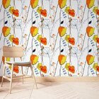 Papel De Parede Adesivo Floral Abstrato N014100