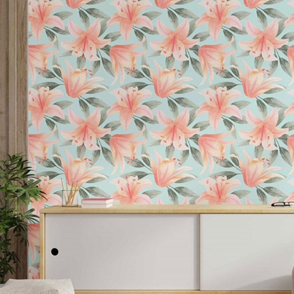 Papel De Parede Adesivo Floral Aquarela N014205