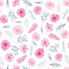 Papel De Parede Adesivo Floral Aquarelado Decoração Bebê 15m
