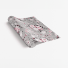 Papel De Parede Adesivo Floral Cinza Com Buquê De Rosas 9mx50