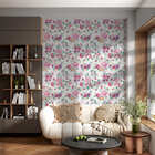 Papel De Parede Adesivo Floral Com Rosas E Folhas Verdes 2,5m