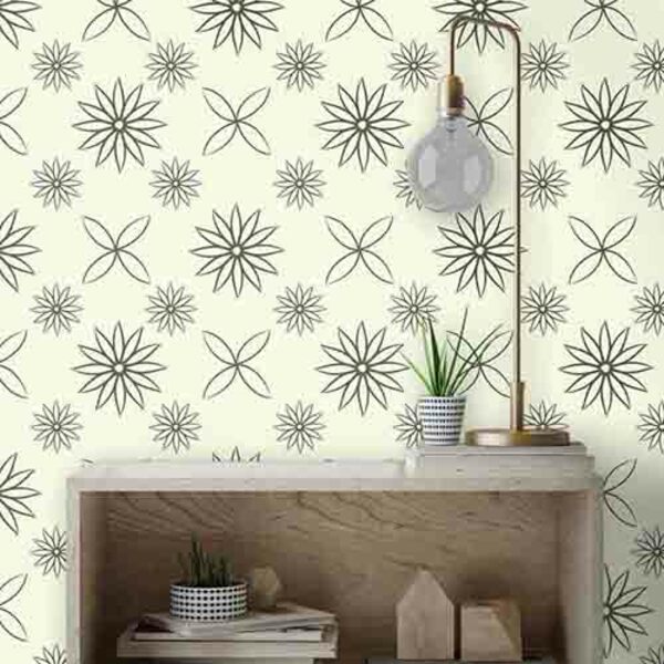 Papel De Parede Adesivo Floral Contorno 1264