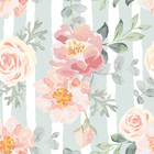 Papel De Parede Adesivo Floral Estilo Pintura Flores Rosa 10m