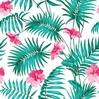 Papel De Parede Adesivo Floral Folhas Tropicais E Flores 1mx5