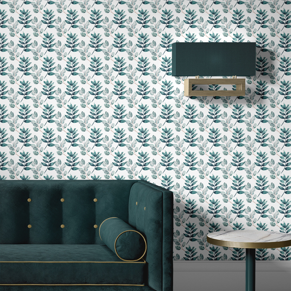 Papel De Parede Adesivo Floral Folhas Verdes Sala Quarto 3m