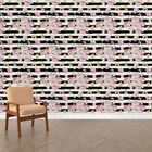 Papel De Parede Adesivo Floral Listrado N015051 0,58x3,00m