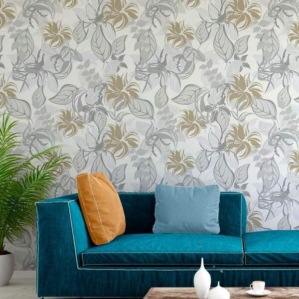 Papel De Parede Adesivo Floral Mod 255 Vinílico 60x300cm
