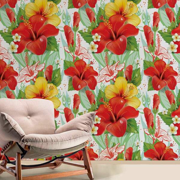 Papel De Parede Adesivo Floral Mod 260 Vinílico 60x300cm