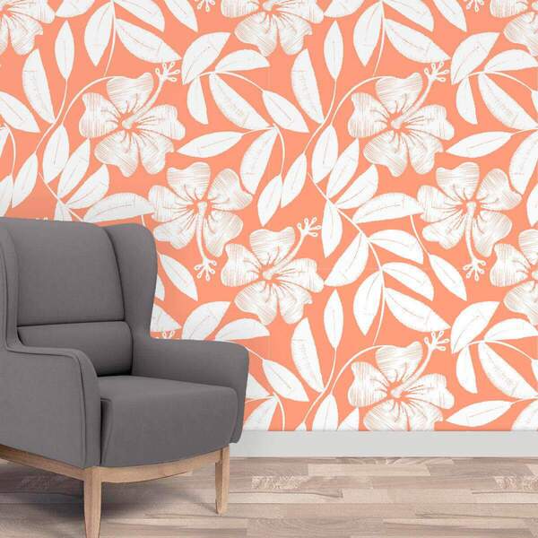 Papel De Parede Adesivo Floral Mod 569 Vinílico 60x300cm