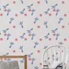 Papel De Parede Adesivo Floral Pássaros 2,70x0,57m