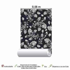 Papel De Parede Adesivo Floral Preto E Branco 283