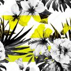 Papel De Parede Adesivo Floral Preto E Branco Flores Hibisco