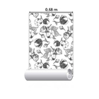 Papel De Parede Adesivo Floral Preto N03077 0,48x2,50m