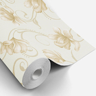 Papel De Parede Adesivo Floral Ramalhete Bege E Marrom