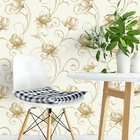 Papel De Parede Adesivo Floral Ramalhete Bege E Marrom