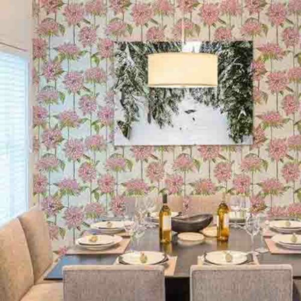 Papel De Parede Adesivo Floral Rosa 115867783