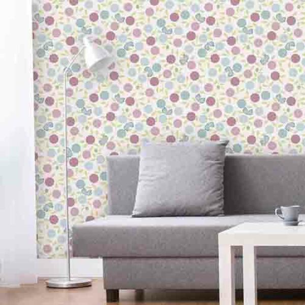 Papel De Parede Adesivo Floral Roxo E Azul 1432