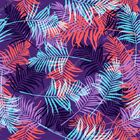 Papel De Parede Adesivo Floral Tropical Azul Vermelho Lilás 1