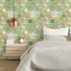 Papel De Parede Adesivo Floral Verde 210115