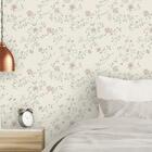 Papel De Parede Adesivo Floral Verde E Rosa 1434