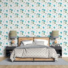 Papel De Parede Adesivo Flores Azuis N07013