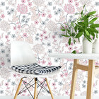 Papel De Parede Adesivo Flores Folhas Para Sala Quarto Cor Br