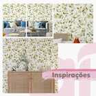 Papel De Parede Adesivo Flores Inglês 3d Verde Claro 10m