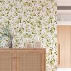 Papel De Parede Adesivo Flores Inglês 3d Verde Claro 3m