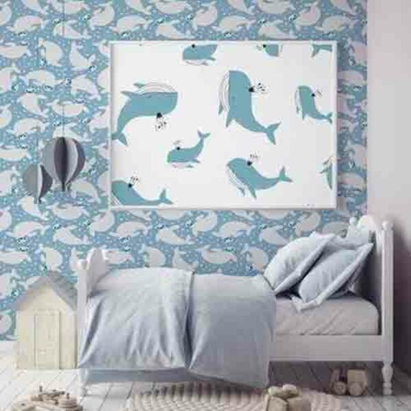 Papel De Parede Adesivo Foca Azul 1404