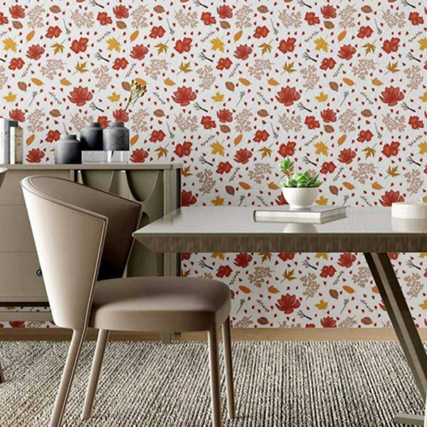 Papel De Parede Adesivo Folha Floral N02102 0,48x2,5m