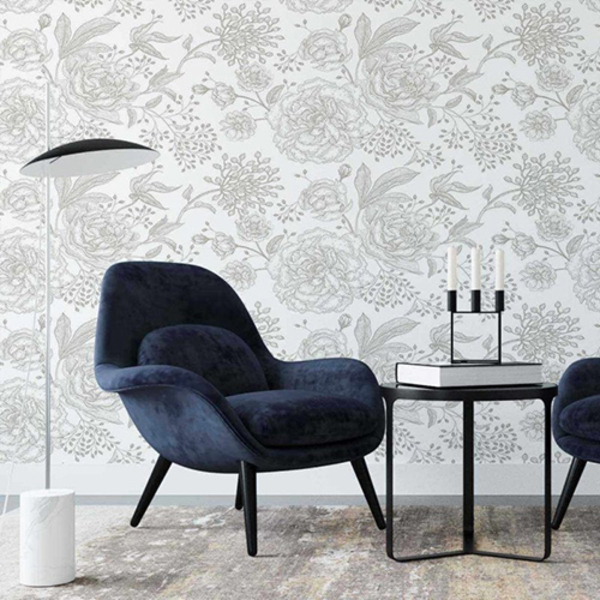 Papel De Parede Adesivo Folha Floral N02106