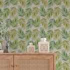 Papel De Parede Adesivo Folha Palmeira Verde Lavável 3m